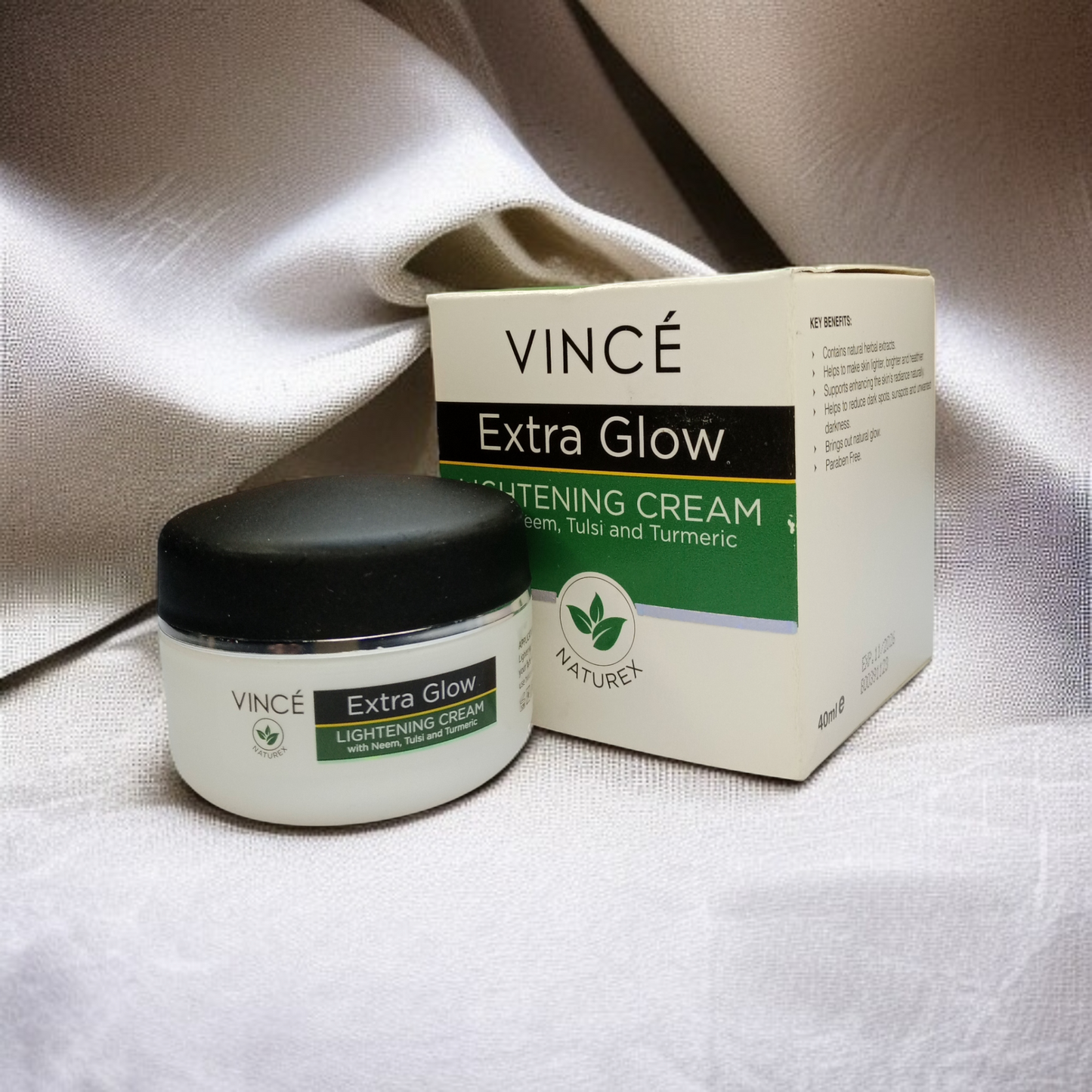 Vince Extra Glow Lightening Cream With Neem, Tulsi And Turmeric For Radiant Skin 40ml