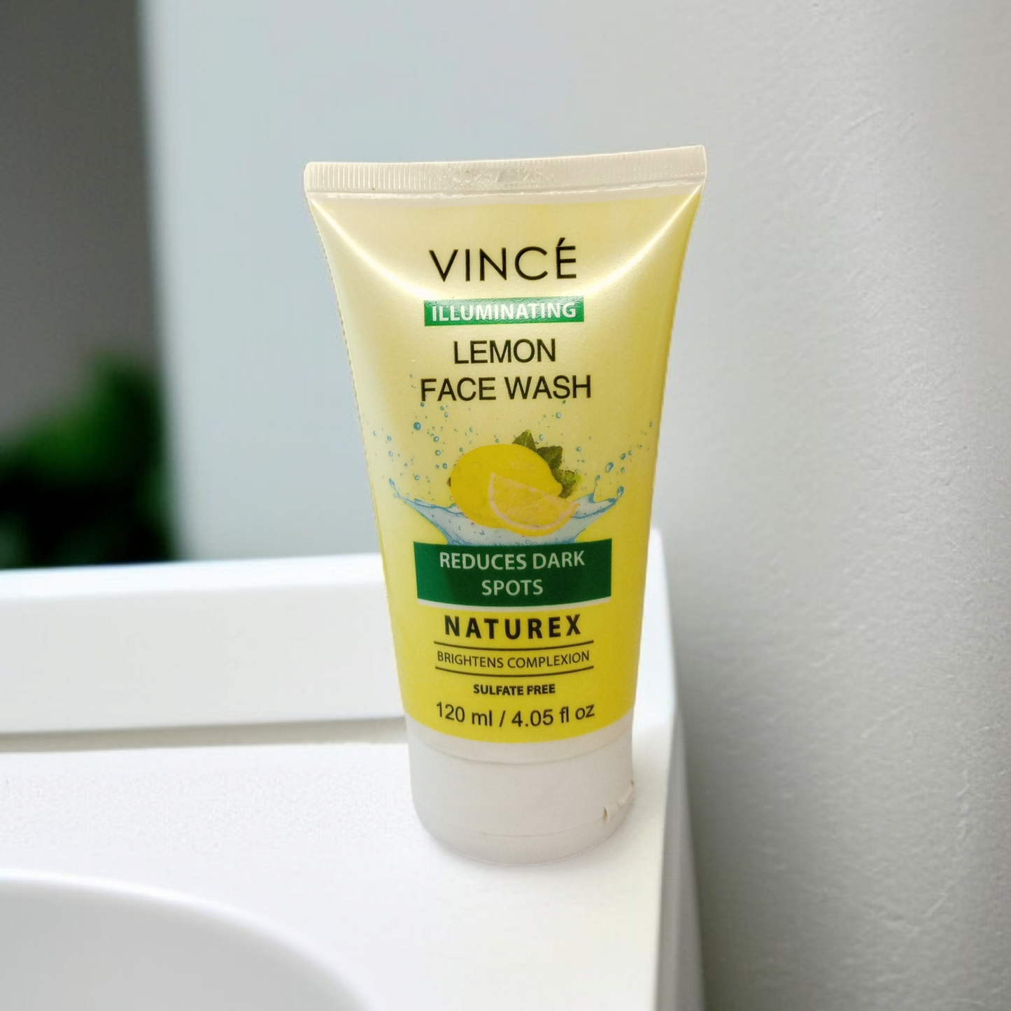 Vincé Illuminating Lemon Face Wash – 120ml | Reduces Dark Spots & Brightens Complexion | Sulfate-Free Face Cleanser with Naturex