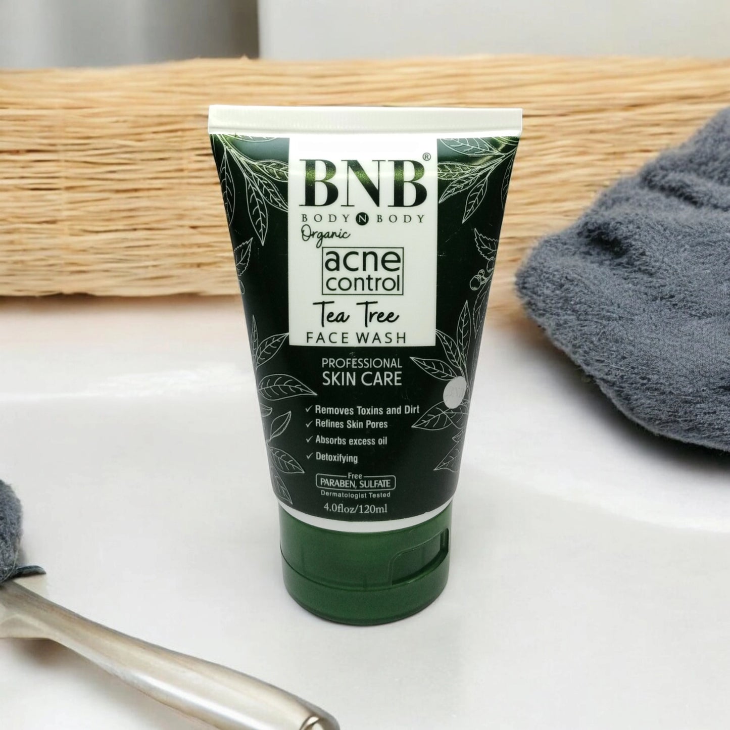 BNB Tea Tree Face Wash bottle front view