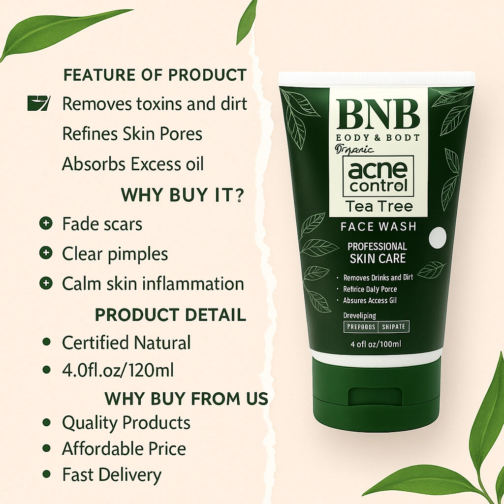 Herbal tea tree face wash for men and women