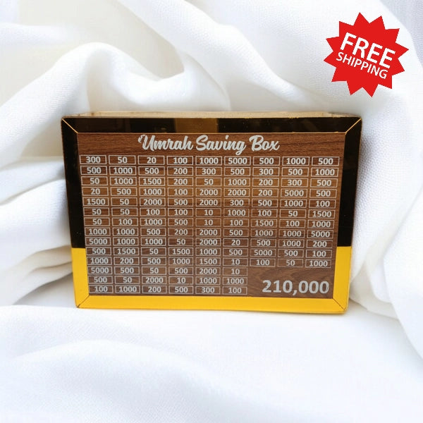Umrah Saving Box with beautiful wooden design