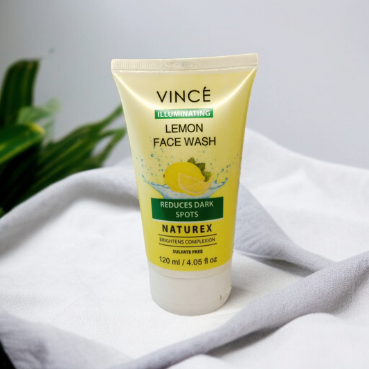 Vincé Illuminating Lemon Face Wash – 120ml | Reduces Dark Spots & Brightens Complexion | Sulfate-Free Face Cleanser with Naturex