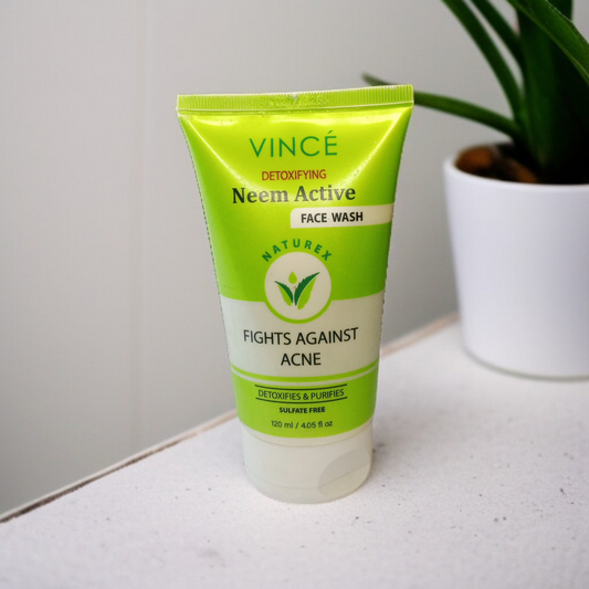 Vince Neem Active Face Wash - Anti - Acne, Detoxifying,Sulfate - Free Cleanser 120ml